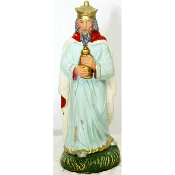 VTG Fontanini Paper Mache Nativity Wise Man Figurine Italian Hand Painted - Picture 2 of 12